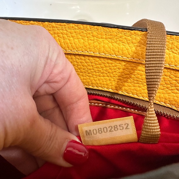 Dooney & Bourke Mustard Yellow Tote with Brown Straps - Picture 13 of 13